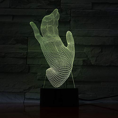 DFDLNL Palm Accesorios 3D lámpara led 7 Colores cambiantes luz Nocturna Arte Escultura iluminación Interruptor táctil luminaria Regalos