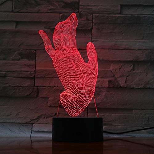 DFDLNL Palm Accesorios 3D lámpara led 7 Colores cambiantes luz Nocturna Arte Escultura iluminación Interruptor táctil luminaria Regalos