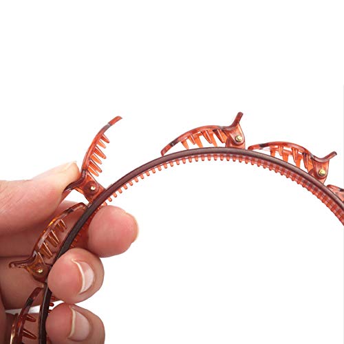 Diadema con pinzas, 4 piezas Horquillas de Peinado con Doble Flequillo Lindo, Horquilla De Peinado De Doble Flequillo, Diadema con Horquilla, Horquilla de peluquería