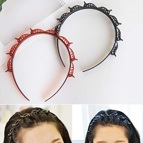 Diadema con pinzas, 4 piezas Horquillas de Peinado con Doble Flequillo Lindo, Horquilla De Peinado De Doble Flequillo, Diadema con Horquilla, Horquilla de peluquería