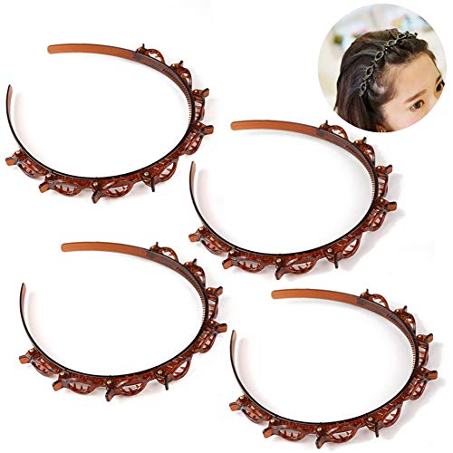 Diadema con pinzas, 4 piezas Horquillas de Peinado con Doble Flequillo Lindo, Horquilla De Peinado De Doble Flequillo, Diadema con Horquilla, Horquilla de peluquería