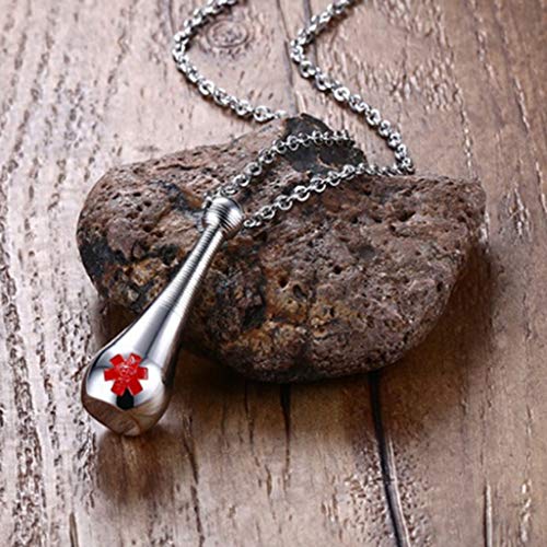 DIAOSI El Logotipo médico Puede Abrir el Colgante de la Botella de Perfume, Acero Titanium Pulido Exquisito Marea Hombres y Mujeres joyería Popular 13.3MM * 39.5MM