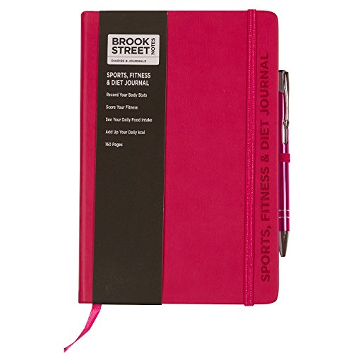 Diario de deportes, fitness y dieta, A5, color rosa fucsia A5