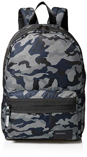 Diesel Discover-me Mirano, Mochila para Hombre, Multicolor (Black/White/Blue), 15x44x30 centimeters (W x H x L)