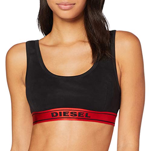 Diesel UFSB-BRAS, Sujetador Deportivo para Mujer, Multicolor (Black/Racing Red E3976/0taxs), M