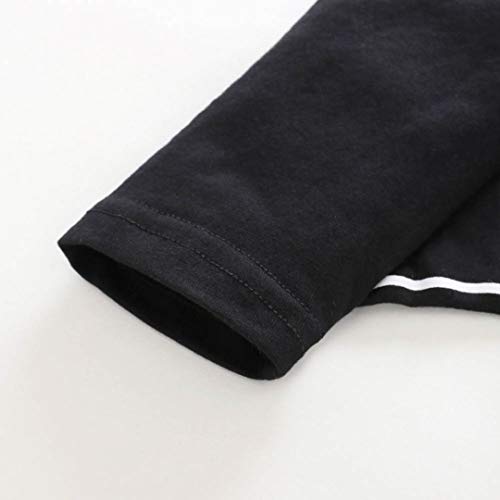 Disfraz Halloween Niña Niño Bebe Fossen Recién Nacido Bebé Monos de Manga murciélago Tops con Sombrero de Oreja (6 Meses, Negro)