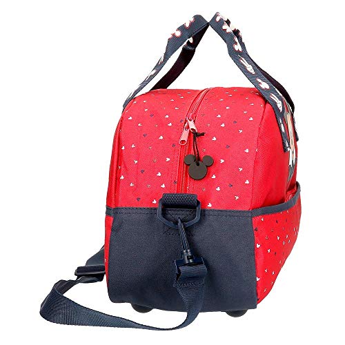 Disney Bolsa de Viaje Happy Mickey 40 cm, Color Rojo
