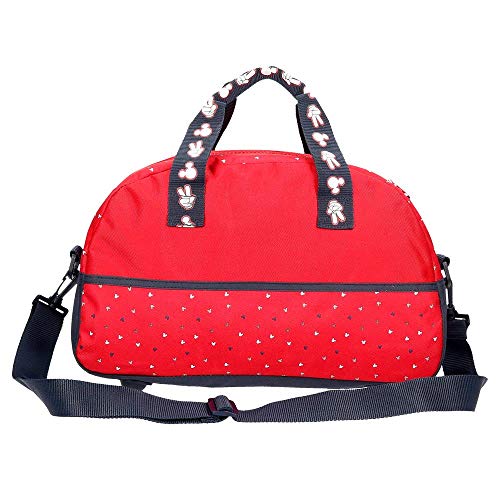 Disney Bolsa de Viaje Happy Mickey 40 cm, Color Rojo