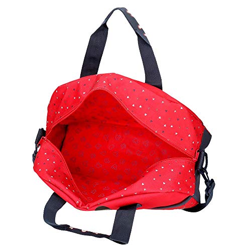 Disney Bolsa de Viaje Happy Mickey 40 cm, Color Rojo