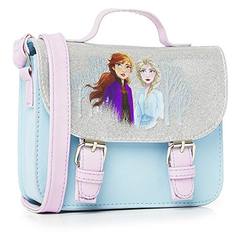 Disney Frozen 2 Bolso Pequeño para Niñas con Elsa y Anna de Reino de Hielo, Accesorios Frozen Niña, Bolso Bandolera Frozen Niña Azul Brillante, Regalos Navidad y Cumpleaños para Niños