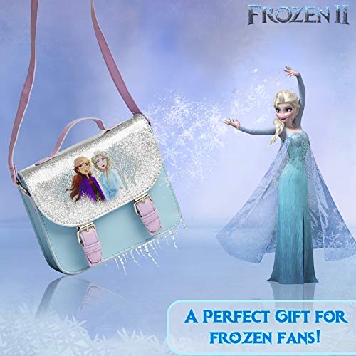 Disney Frozen 2 Bolso Pequeño para Niñas con Elsa y Anna de Reino de Hielo, Accesorios Frozen Niña, Bolso Bandolera Frozen Niña Azul Brillante, Regalos Navidad y Cumpleaños para Niños