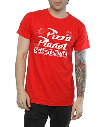 Disney hombre Toy Story Pizza Planet Logo Camiseta Large rojo