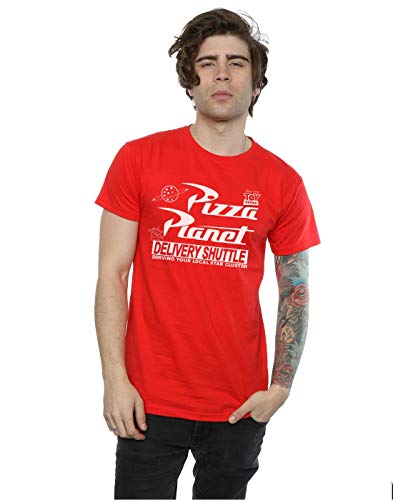 Disney hombre Toy Story Pizza Planet Logo Camiseta Large rojo