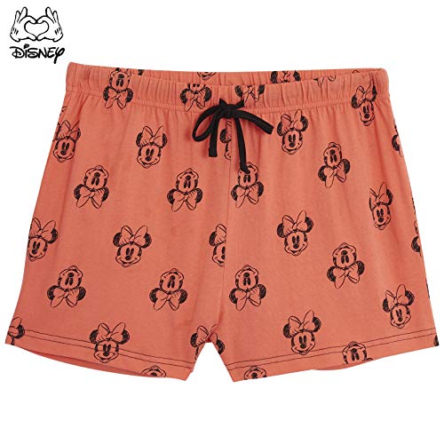 Disney Lounge Wear - Set de pijama para mujer, 100% algodón, Mickey Mouse y Minnie Mouse Rojo rosso M