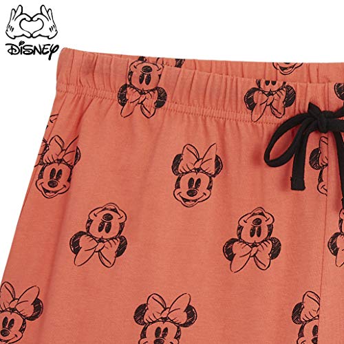 Disney Lounge Wear - Set de pijama para mujer, 100% algodón, Mickey Mouse y Minnie Mouse Rojo rosso M