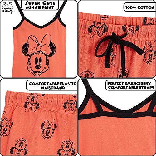 Disney Lounge Wear - Set de pijama para mujer, 100% algodón, Mickey Mouse y Minnie Mouse Rojo rosso M