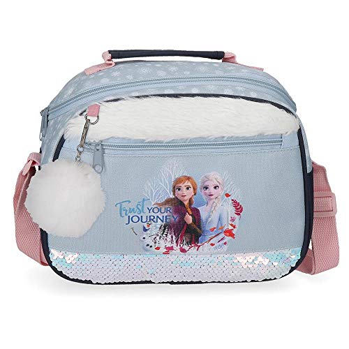 Disney Neceser Frozen Trust Your Journey Adaptable a Trolley con Bandolera, Azul, Única