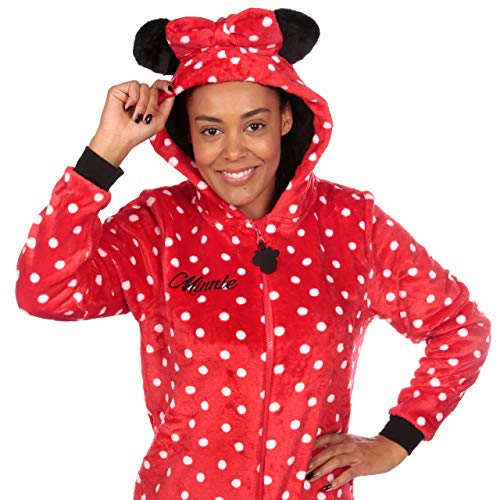 Disney Pijama Entera para Mujer Minnie Mouse Rojo Size Large