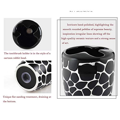 Dispensadores de loción y de jabón Ganso de piedra caliente Conjunto del dispensador de jabón de cerámica Jabonera Estante del cepillo de dientes titular Dispensador de jabón Set de lavado -5 conjunto
