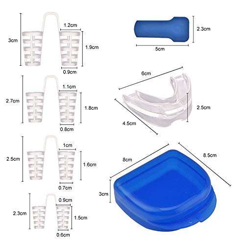 Dispositivos Antirronquidos,DZONH Combinaciones para Detener los Ronquidos Dispositivo Nasal con Tapón de Ronquidos Solución Profesional Contra los Ronquidos con Clips Nasales,Boquilla,Tapón de Lengua
