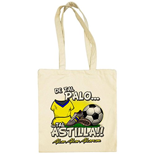 Diver Camisetas Bolsa de tela de tal palo tal astilla Alcorcón fútbol - Beige, 38 x 42 cm
