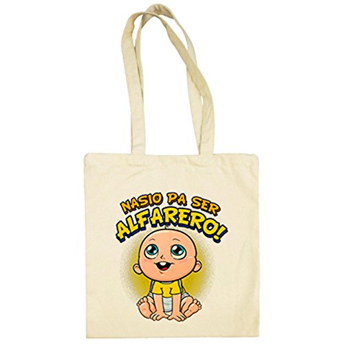 Diver Camisetas Bolsa de tela nacido para ser Alfarero Alcorcón fútbol - Beige, 38 x 42 cm