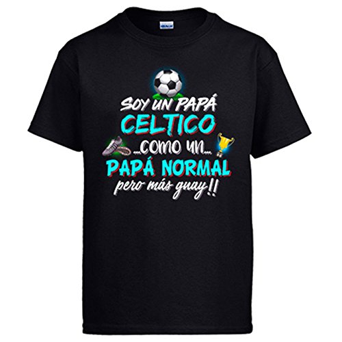 Diver Camisetas Camiseta Soy un papá Céltico como un papá Normal Pero más Guay - Negro, XL
