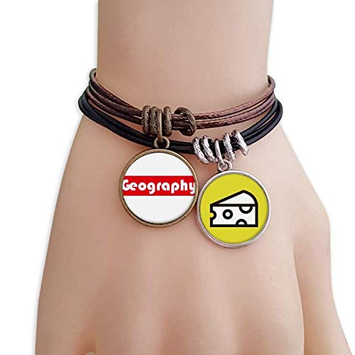 DIYthinker Curso y Gran geografia Rojo Ornamentos Pulsera Brazalete Cuerda Sandwich