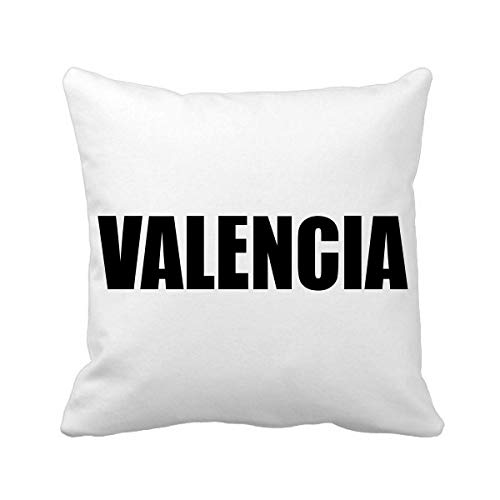 DIYthinker Valencia, españa Plaza de la Ciudad Nombre Almohadilla de Tiro inserte la Cubierta del Amortiguador Inicio sofá Regalo de la decoración 40 X 40Cm (Hay Algunos Errores de medición)