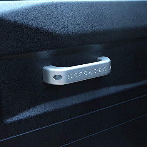 DIYUCAR 2 X Para Defender 110 90 Interior del coche manija de aluminio de aleación de Cromo mate ajuste de la puerta Accesorios para