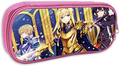 DJNGN Estuche portátil para lápices con cremallera doble para útiles escolares, Sword Art Online Alicization Alice & iexcl; & curren; Synthesis & iexcl; & curren; Thirty Cosmetic