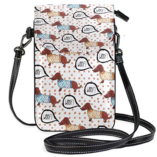 DJNGN Woof Dachshund Dogs Patern - Cartera para teléfono móvil para Mujer y niña