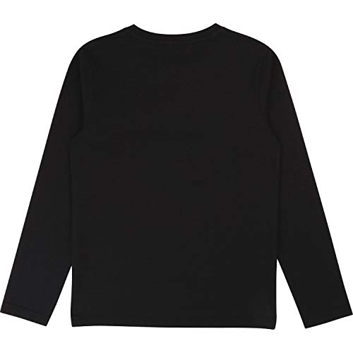 DKNY - Camiseta de Manga Larga para niño con Logotipo en Relieve Negro 170/176 cm