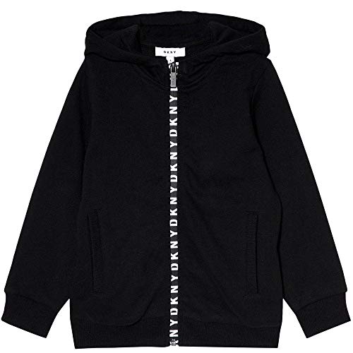 DKNY niños Logotipo con Cremallera Hoodie Negro Black 10 Years