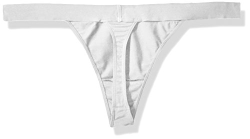 DKNY Women's Classic Cotton Thong, Poplin White, Small