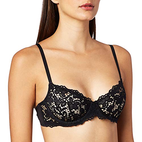 DKNY Women's Classic Lace Unlined Demi, Black, 34A