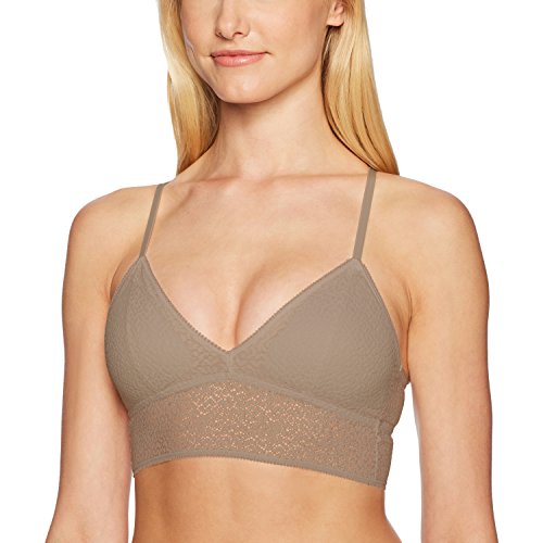 DKNY Women's Modern Lace Racerback Longline Bralette, Champagne, Small