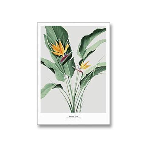 Dlfalg 4 Piezas Moderno Escandinavia Tropic Hojas Estampados Florales Pinturas En Lienzo Pop Wall Art Pictures Para La Sala De Estar Dormitorio Decoración Para El Hogar Sin Marco 70 * 50 Cm