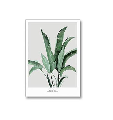 Dlfalg 4 Piezas Moderno Escandinavia Tropic Hojas Estampados Florales Pinturas En Lienzo Pop Wall Art Pictures Para La Sala De Estar Dormitorio Decoración Para El Hogar Sin Marco 70 * 50 Cm
