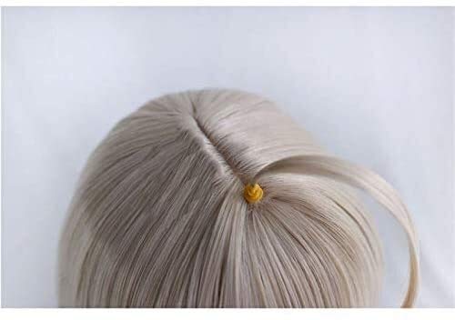 Dljyy Fate/Grand Orde Jeanne D Arc Alter Joan of Arc Peluca Cosplay gris plata resistente al calor Pelo sintético juego de rol Pelucas