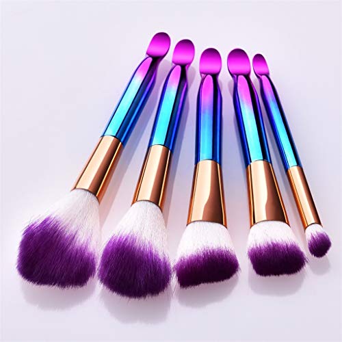 DMXY Juego de brochas de maquillaje para sombra de ojos con 5 cucharas para orejas,B