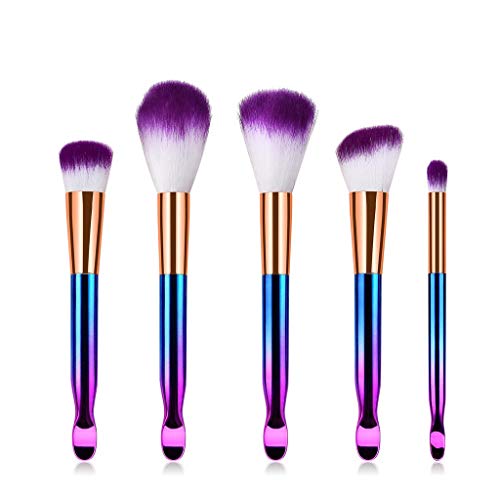 DMXY Juego de brochas de maquillaje para sombra de ojos con 5 cucharas para orejas,B