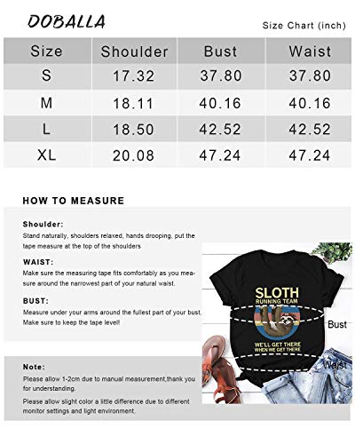 Doballa Playera de manga corta con cuello redondo y estampado de letras para mujer 01Gris oscuro XL