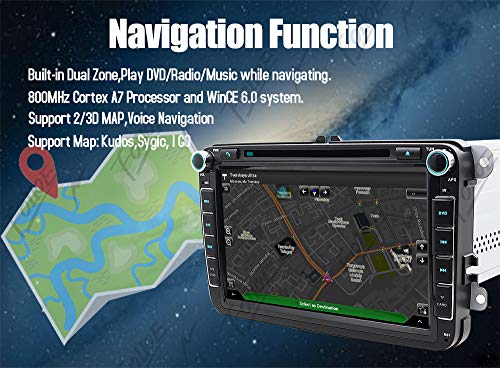 Doble DIN estéreo de 8 pulgadas pantalla táctil de DVD de coche en Dash GPS navegación USB/SD Autoradio Bluetooth Headunit para VW Golf 5 6 Polo Jetta TOURAN EOS PASSATCC TIGUAN SHARAN SCIROCCO Caddy