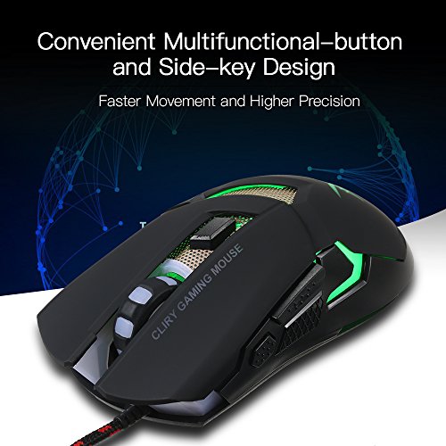 Docooler Ratón para Juegos con Cable RGB Ergonomic Gaming Mouse Ratones para Computadora USB Ratón para Juegos para Computadora Portátil con Bajo Nivel de Ruido