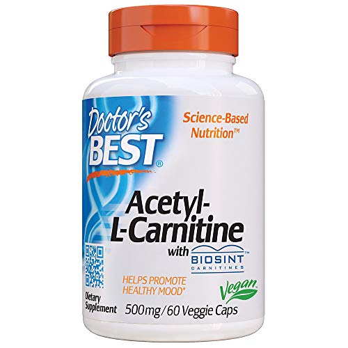 Doctor's Best Acetyl L-Carnitine with Biosint Carnitines, 500mg - 60 vcaps 60 unidades 80 g