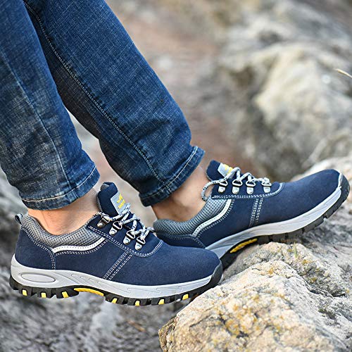 DoGeek Zapato Seguridad Zapatos Trabajo con Punta de Acero Antideslizante, Senderismo Unisex-Adulto