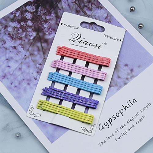 Dokpav 50 piezas Pinza de Pelo, pernos de pelo, horquillas para el pelo de metal de colores arcoíris, Clips de pelo para Niñas Infantiles mujeres