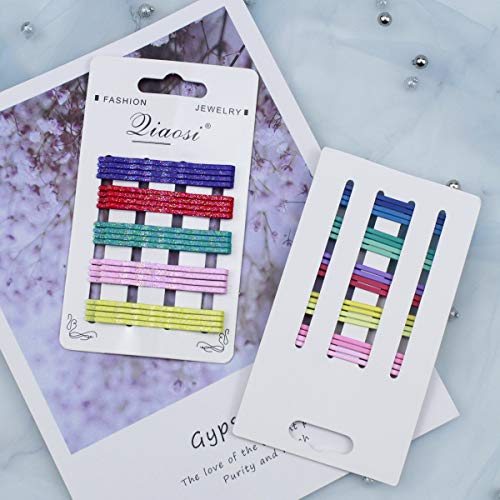 Dokpav 50 piezas Pinza de Pelo, pernos de pelo, horquillas para el pelo de metal de colores arcoíris, Clips de pelo para Niñas Infantiles mujeres
