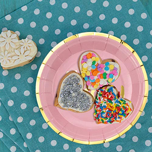 Dokpav Vajilla Desechable con Letras Bronceadas, 80PCS Platos de Papel Vasos Pajitas de Papel Servilletas Cucharas Tenedores Cuchillos, Suministros para Cumpleaños Fiestas para 10 Invitados (Azul)